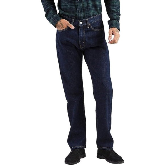 Levi's 505 Regular Fit Jeans Mens 34x32 Blue Straight Leg 100% Cotton NEW